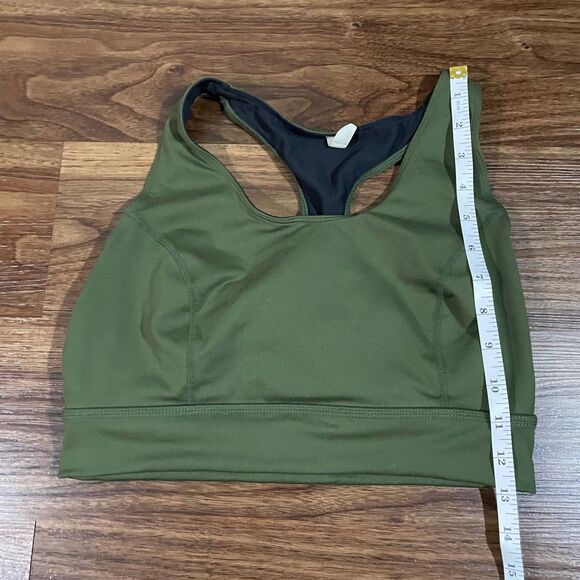 Free People Never Better Synergy Bra Womens Medium NO PADS Olive Green Yoga Gym - Picture 5 of 8